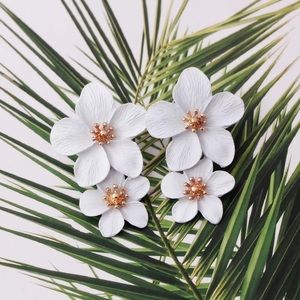 3/38🌸 boho Double flower summer beach earring